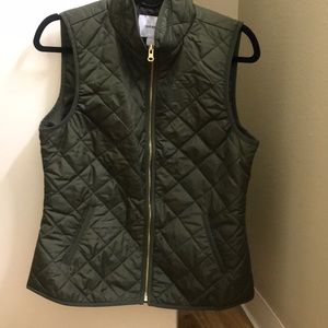 Green quilted vest